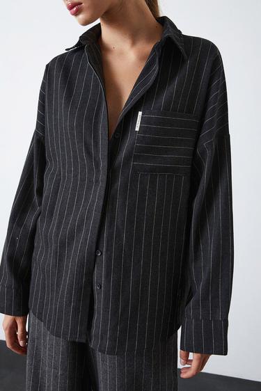  Oversize Çizgili Gömlek