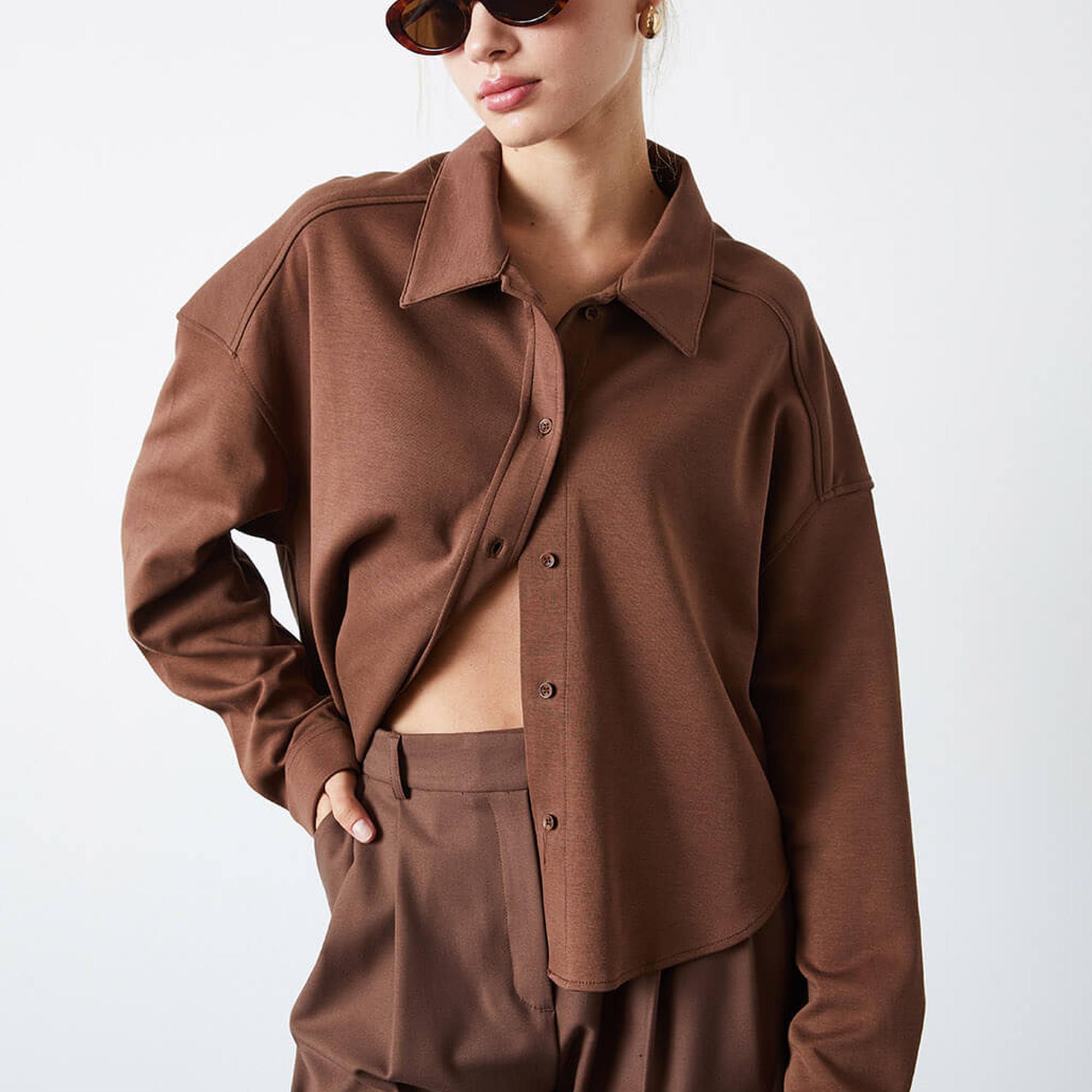 Örme Oversize Gömlek