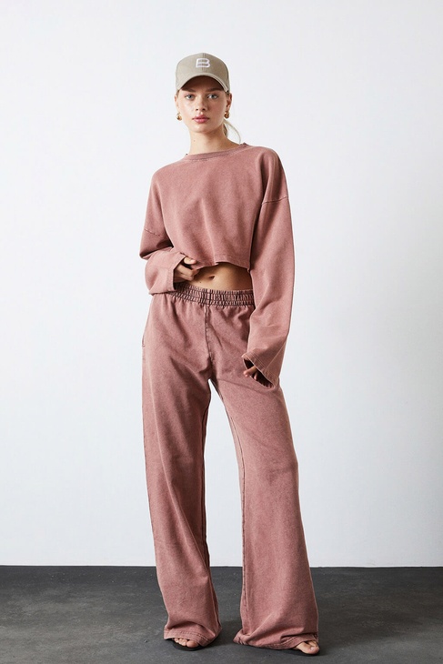  Yıkamalı Palazzo Jogging Pantolon