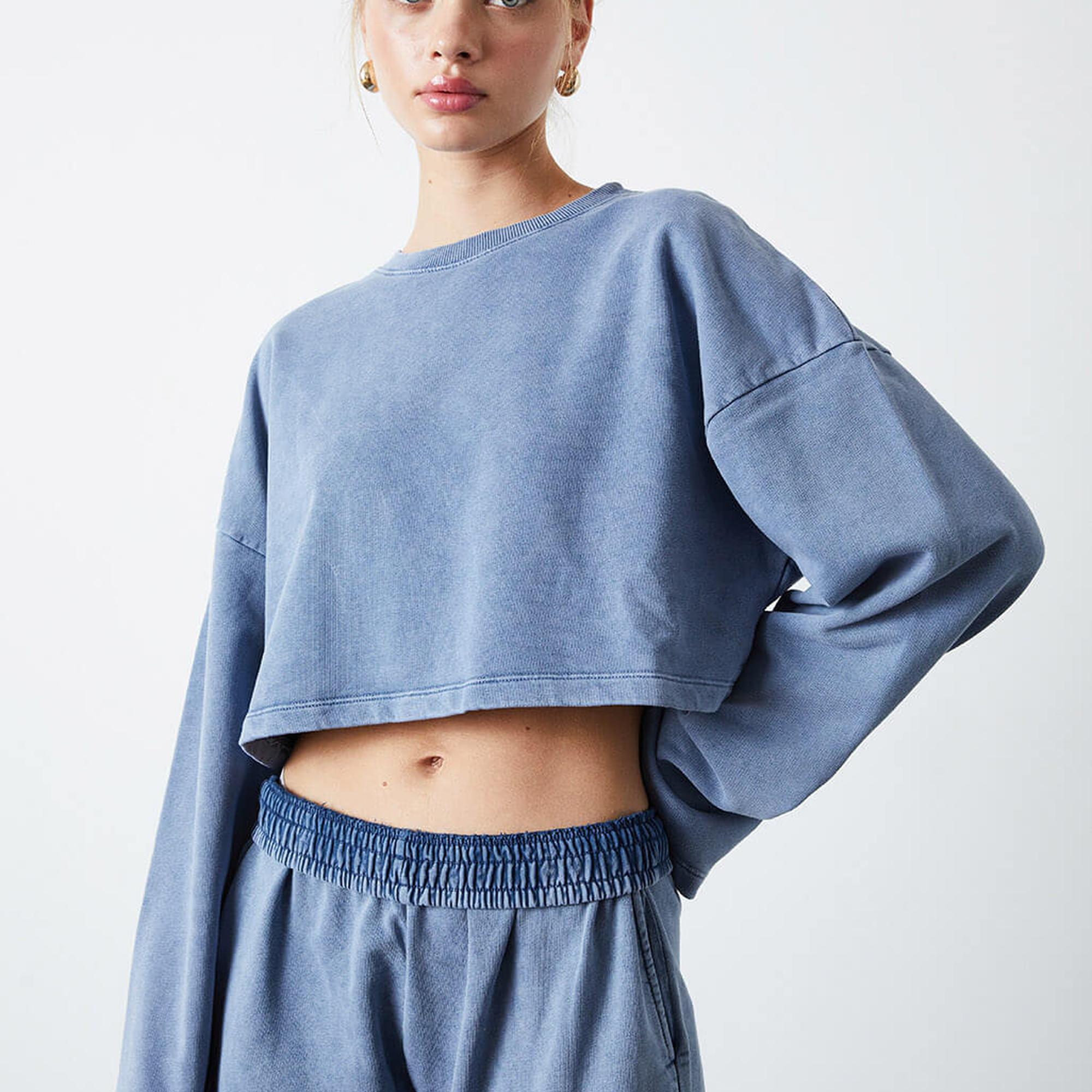 Yıkamalı Crop Sweatshirt