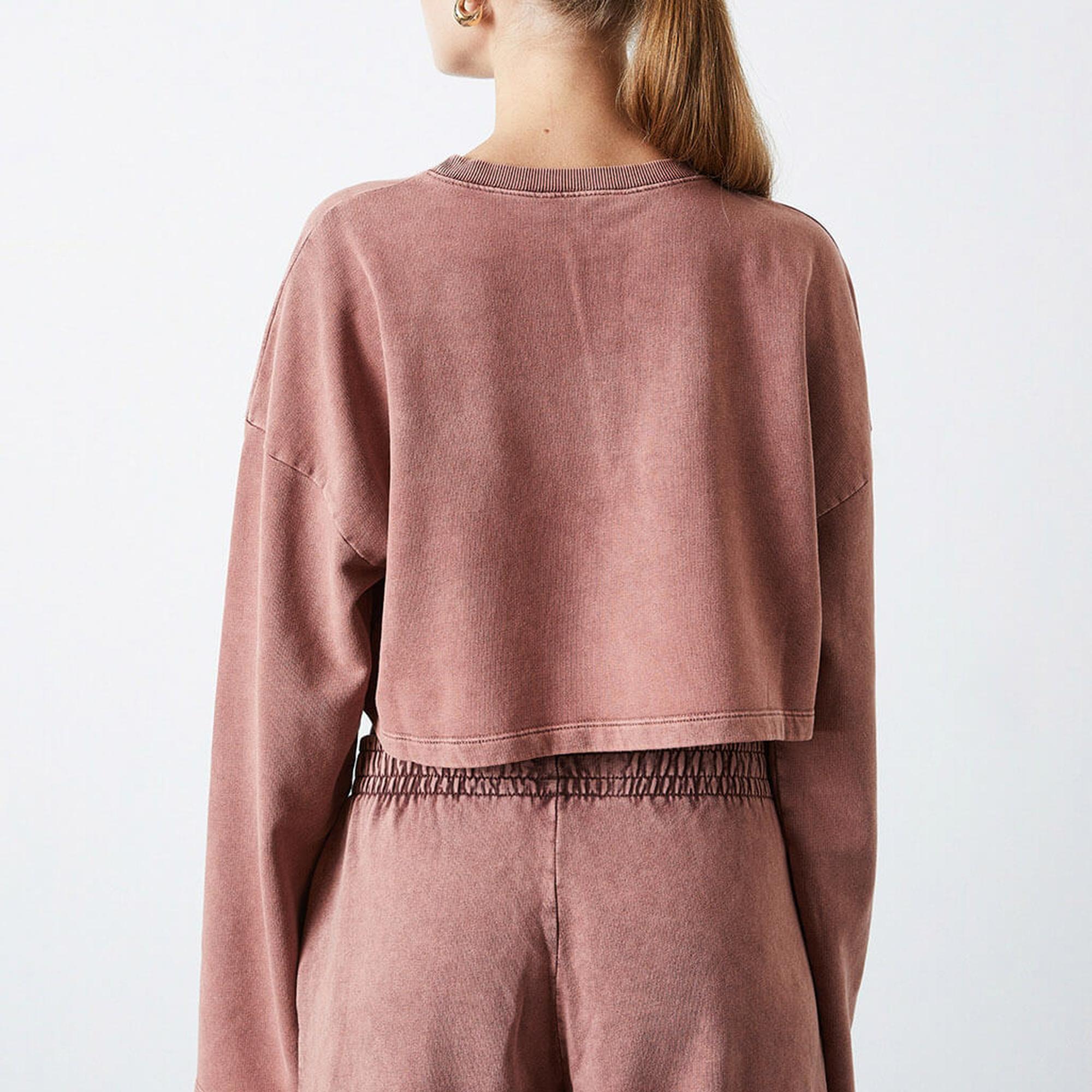 Yıkamalı Crop Sweatshirt