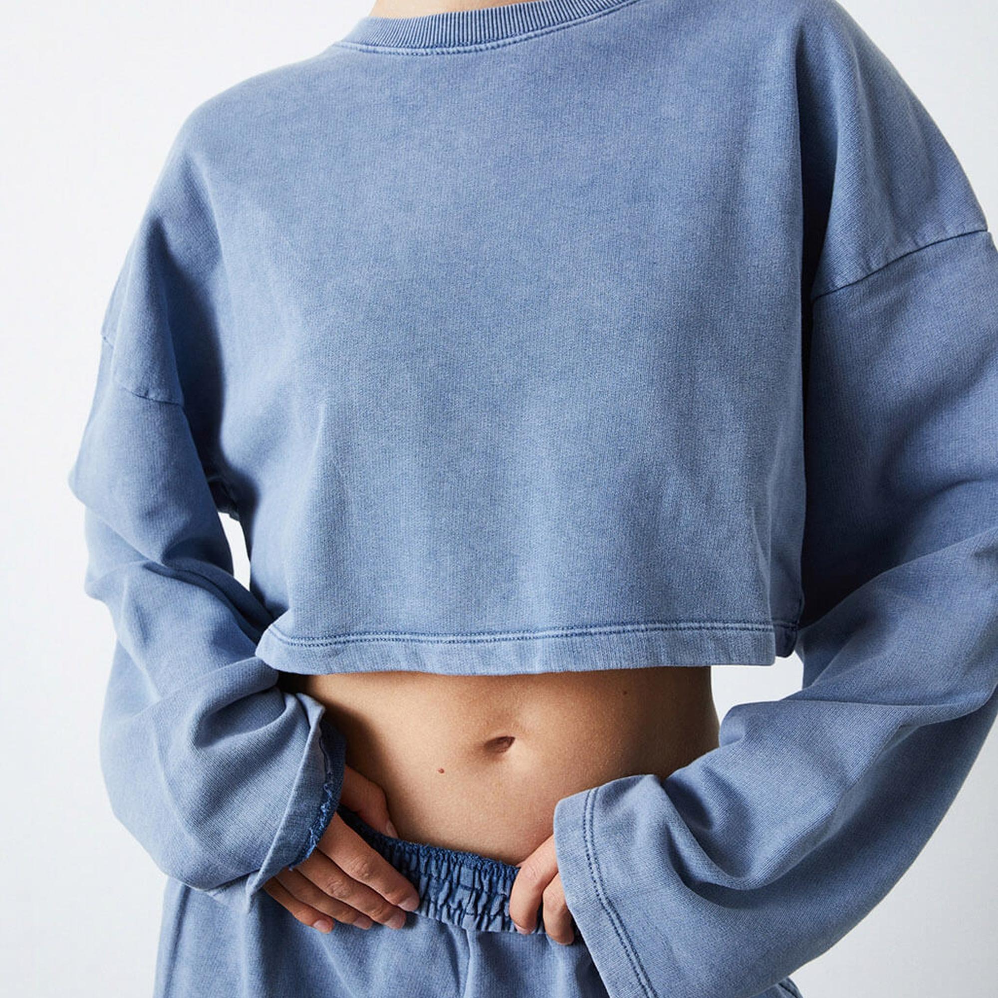 Yıkamalı Crop Sweatshirt