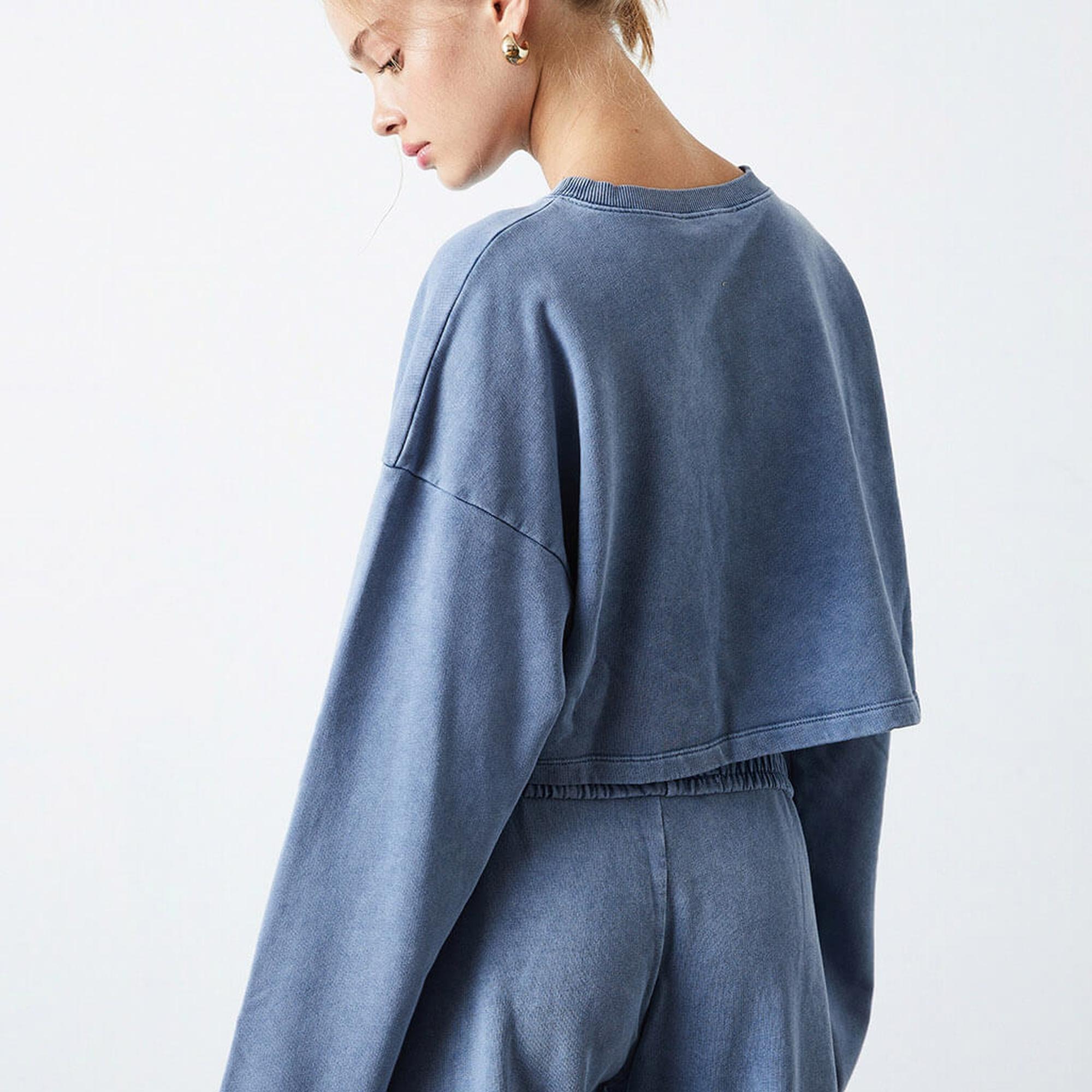 Yıkamalı Crop Sweatshirt