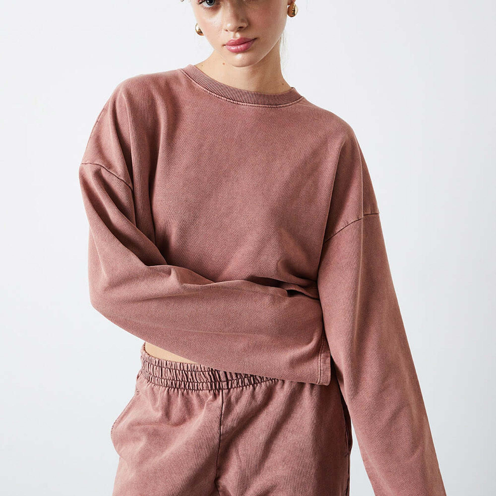 Yıkamalı Crop Sweatshirt