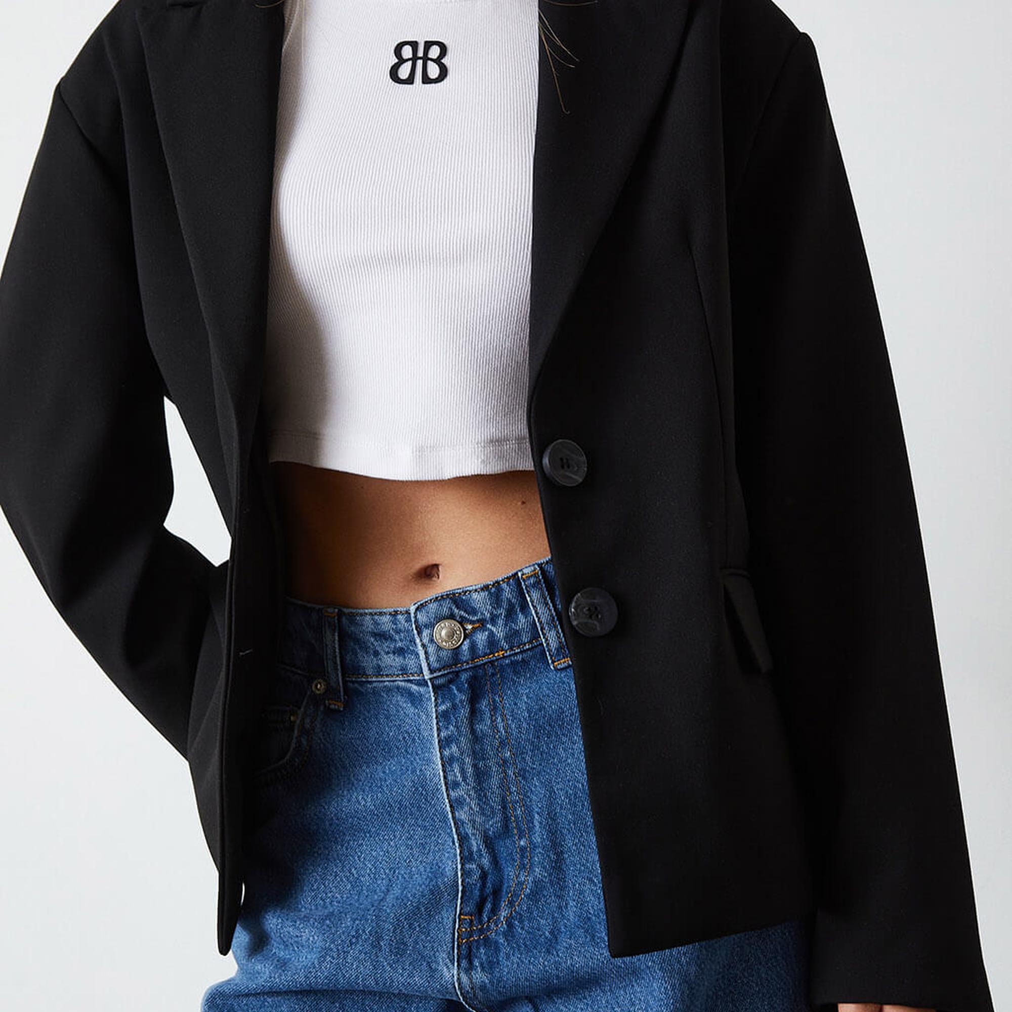 Çift Düğmeli Kısa Ceket