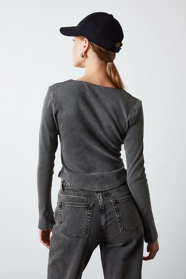  Yıkamalı Fermuarlı Hırka