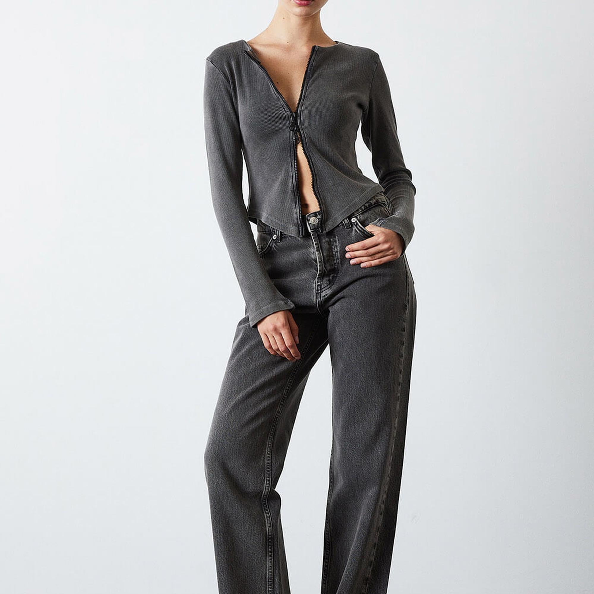 Yıkamalı Fermuarlı Hırka