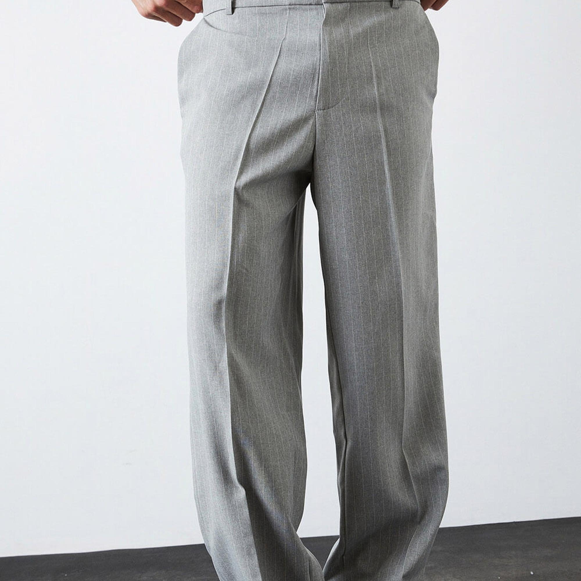 Çizgili Boru Paça Pantolon