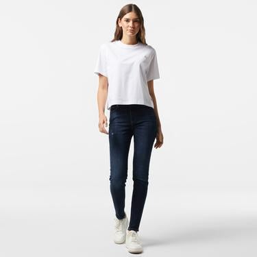  Guess Boxy Mini Organic Cotton 160Gsm Kadın Beyaz T-Shirt