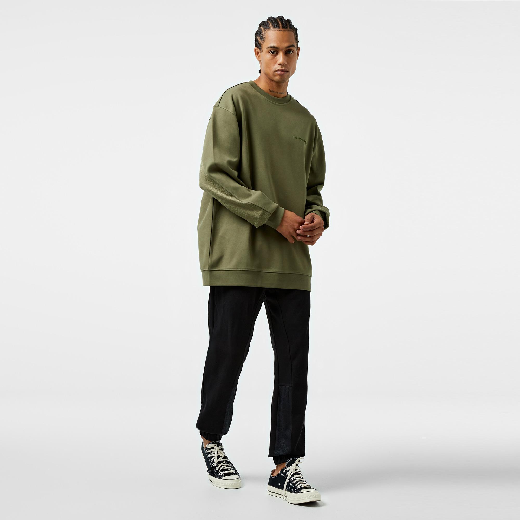 Les Benjamins 405 Erkek Haki Sweatshirt