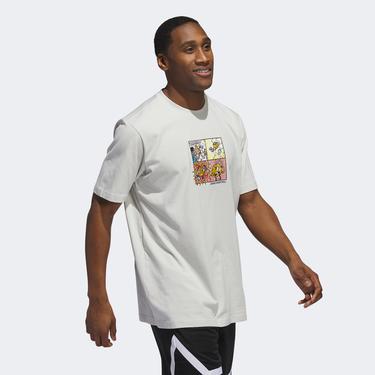  adidas Lil Stripe Comic Graphic Erkek Gri Günlük T-Shirt