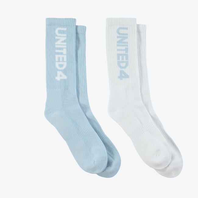  UNITED4 Unisex Mavi/Beyaz 2'li Çorap