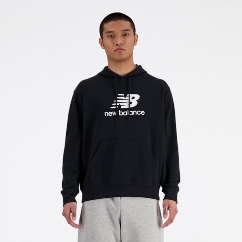  New Balance Sport Essentials French Terry Logo Erkek Siyah Hoodie