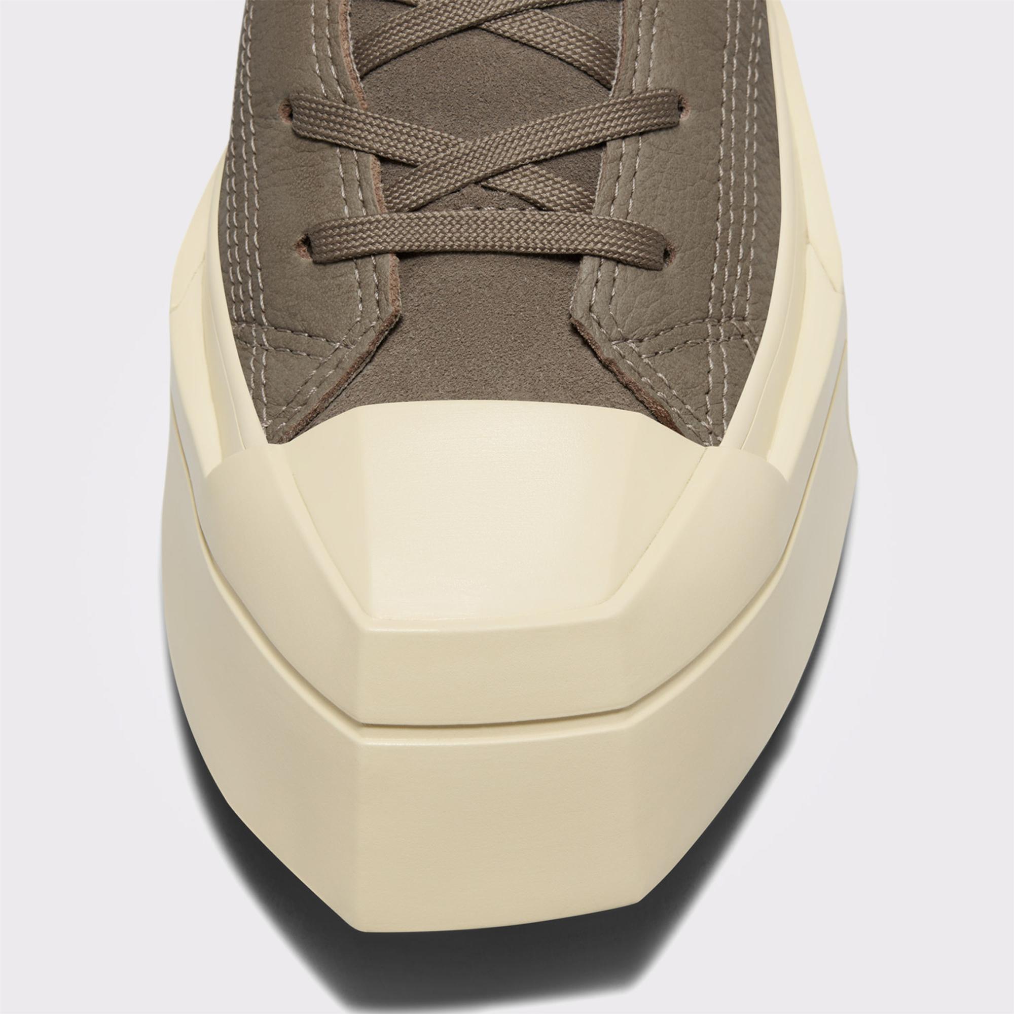 Converse Chuck 70 De Luxe Squared Unisex Haki Deri Platform Sneaker