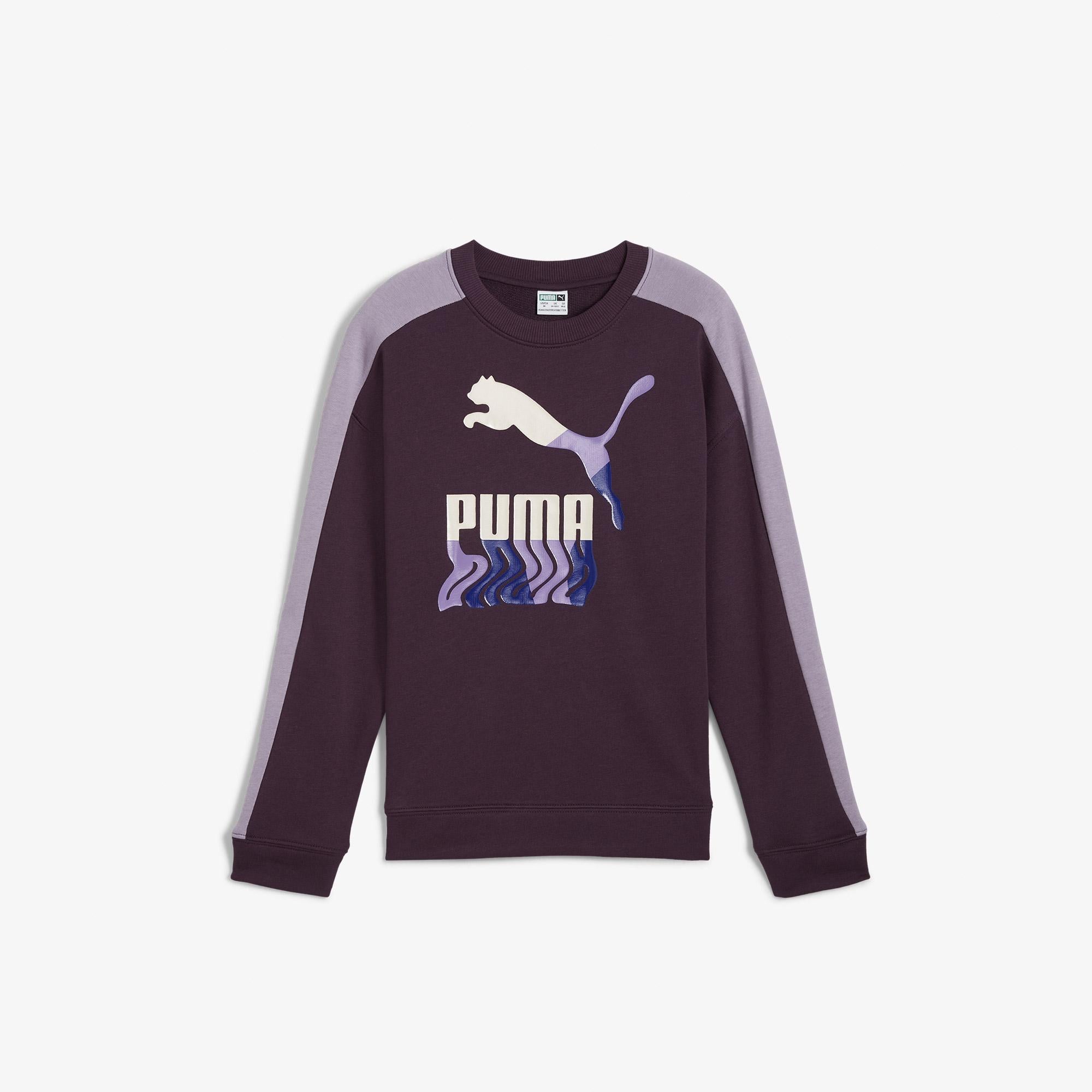 Puma T7 Crew Tr Çocuk Mor Sweatshirt