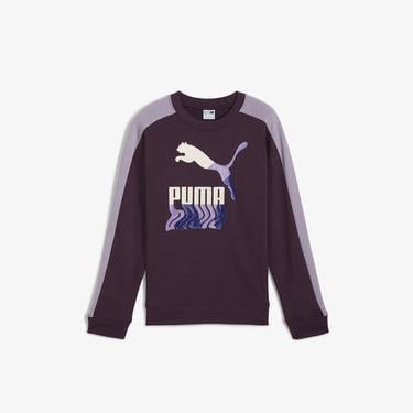  Puma T7 Crew Tr Çocuk Mor Sweatshirt