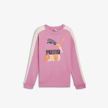  Puma T7 Crew Tr Çocuk Pembe Sweatshirt