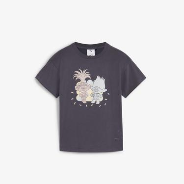  Puma X Trolls Graphic Çocuk Gri T-Shirt