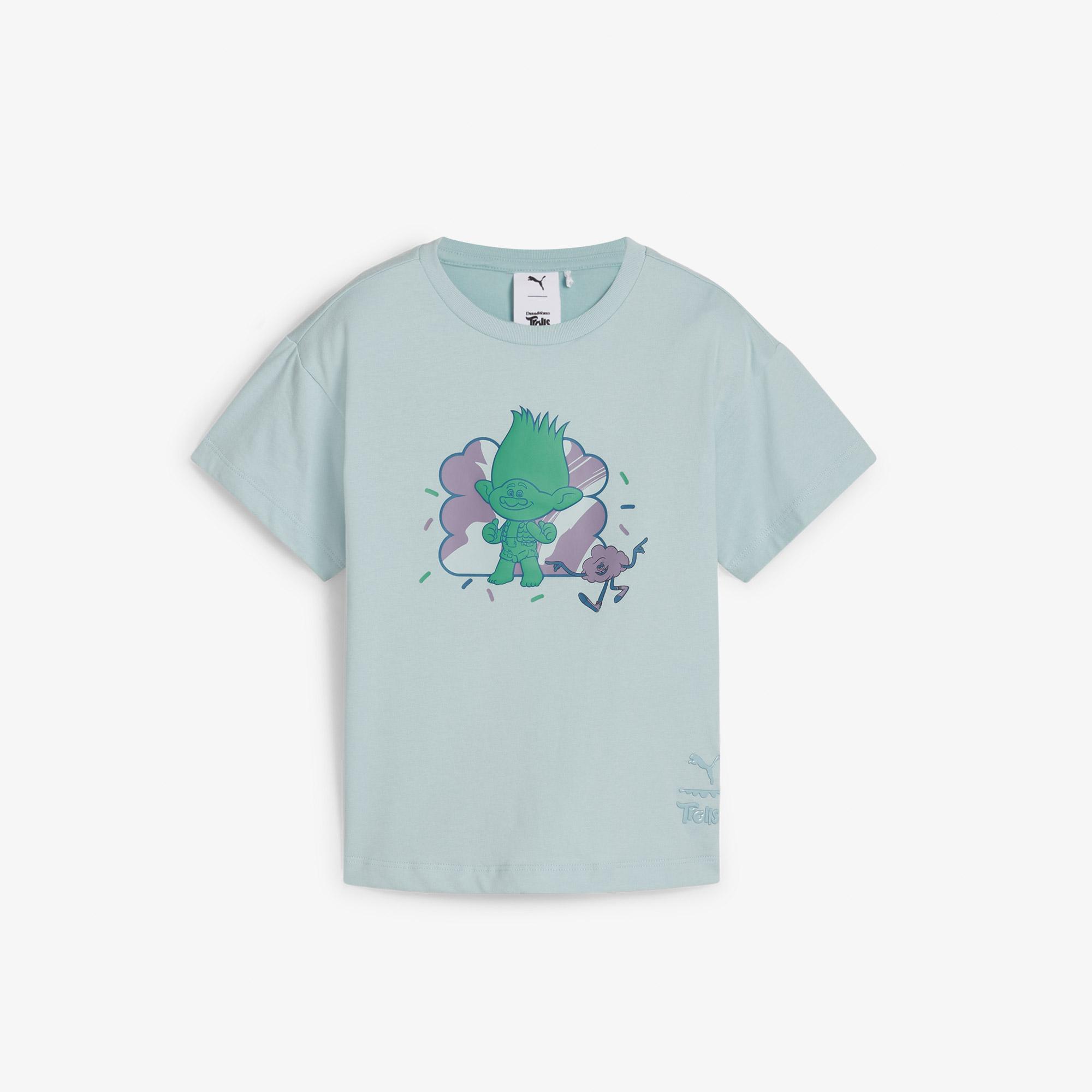 Puma X Trolls Graphic Çocuk Mavi T-Shirt