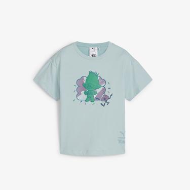  Puma X Trolls Graphic Çocuk Mavi T-Shirt