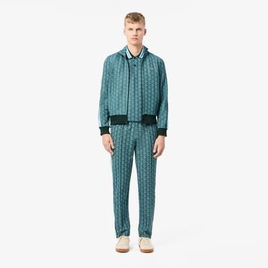  Erkek Classic Fit Monogram Yeşil Polo