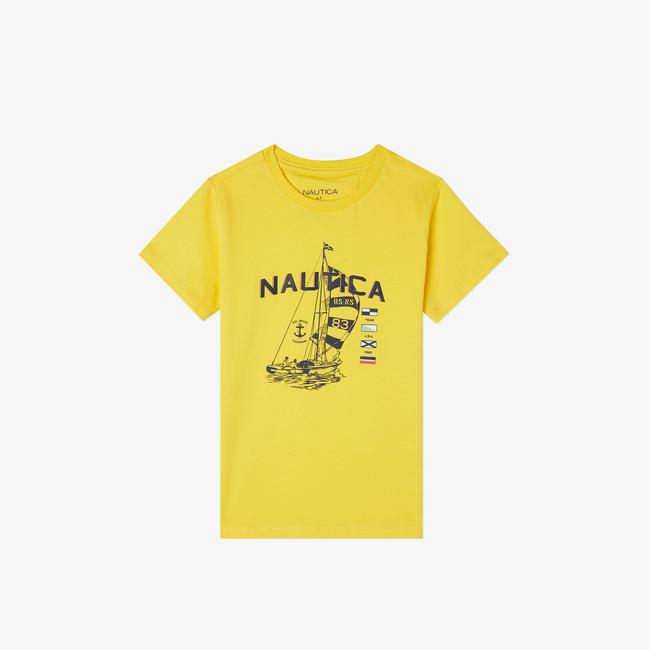  Nautica Erkek Çocuk Sarı Standart Fit T-Shirt