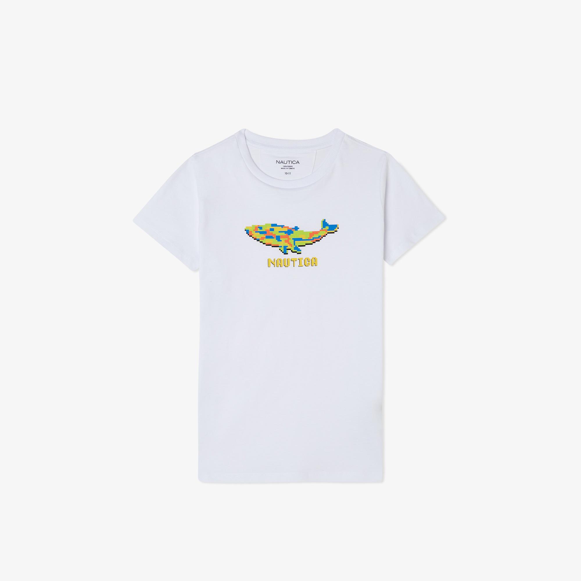Nautica Erkek Çocuk Beyaz Standart Fit T-Shirt