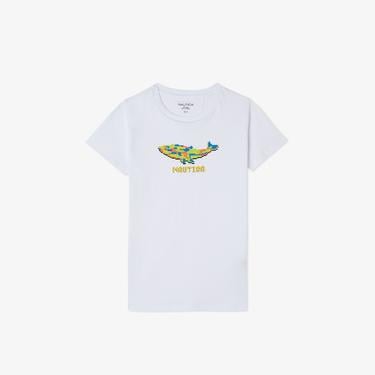  Nautica Erkek Çocuk Beyaz Standart Fit T-Shirt