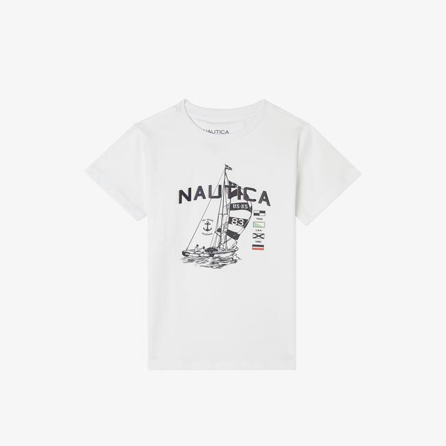  Nautica Erkek Çocuk Beyaz Standart Fit T-Shirt