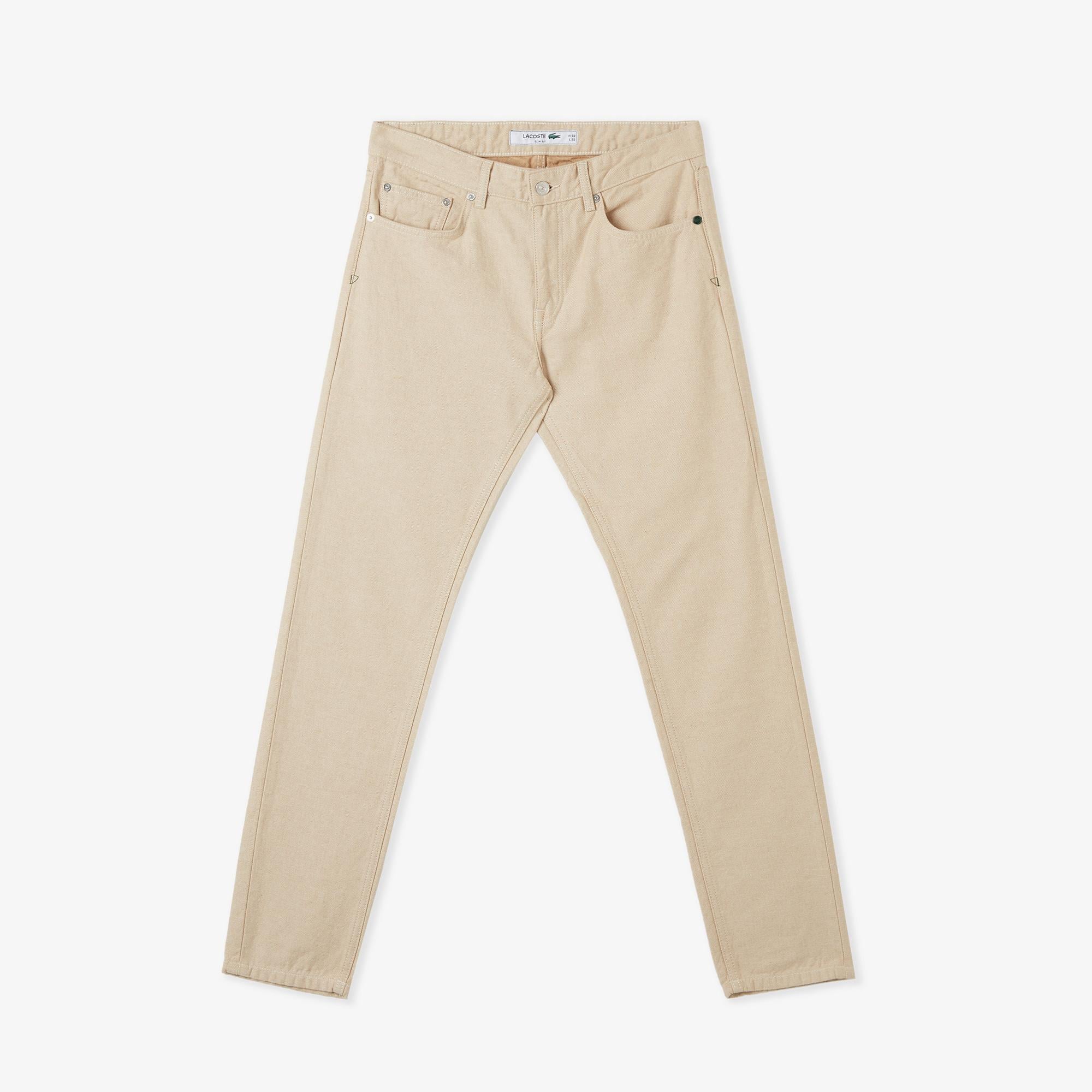 Erkek Slim Fit Chino Bej Pantolon