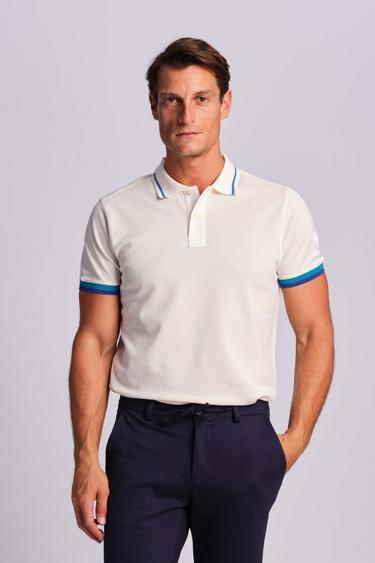  Kırık Beyaz Erkek Polo Tişört