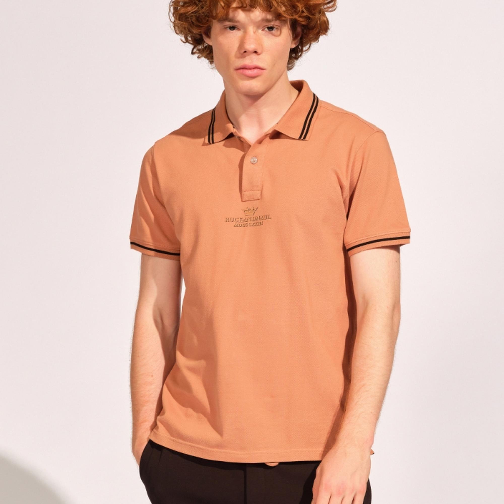 Kiremit Rengi Erkek Polo Tişört