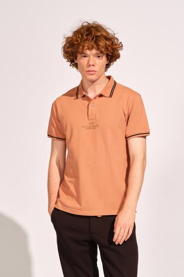  Kiremit Rengi Erkek Polo Tişört