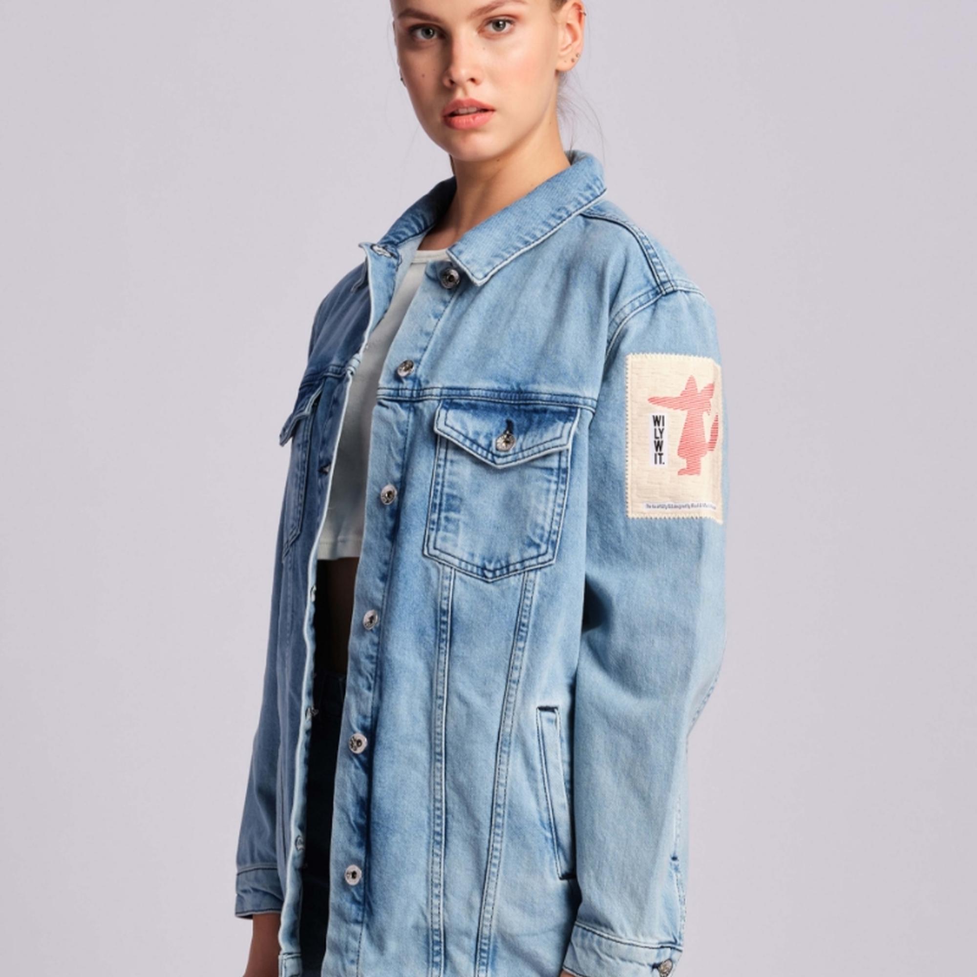 Açık Mavi Kadın Kot Ceket