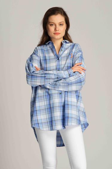  Mavi Kadın Gömlek