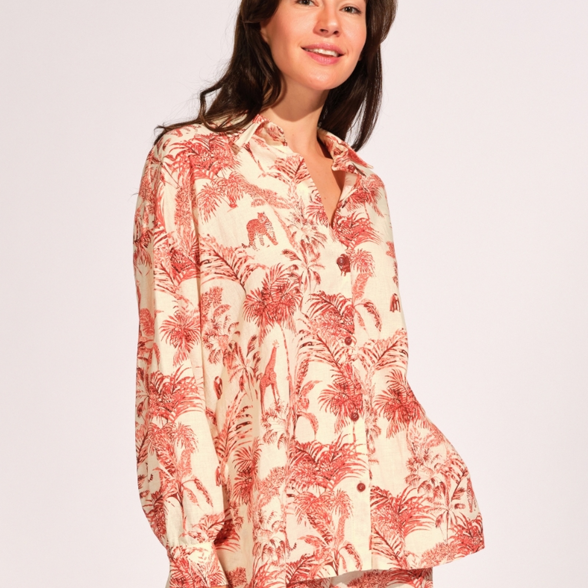 Kiremit Rengi Kadın Gömlek