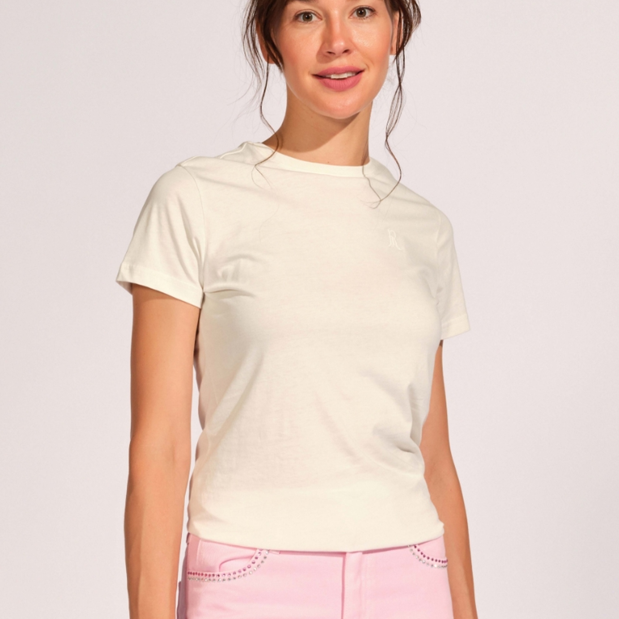 Kırık Beyaz Kadın Tişört