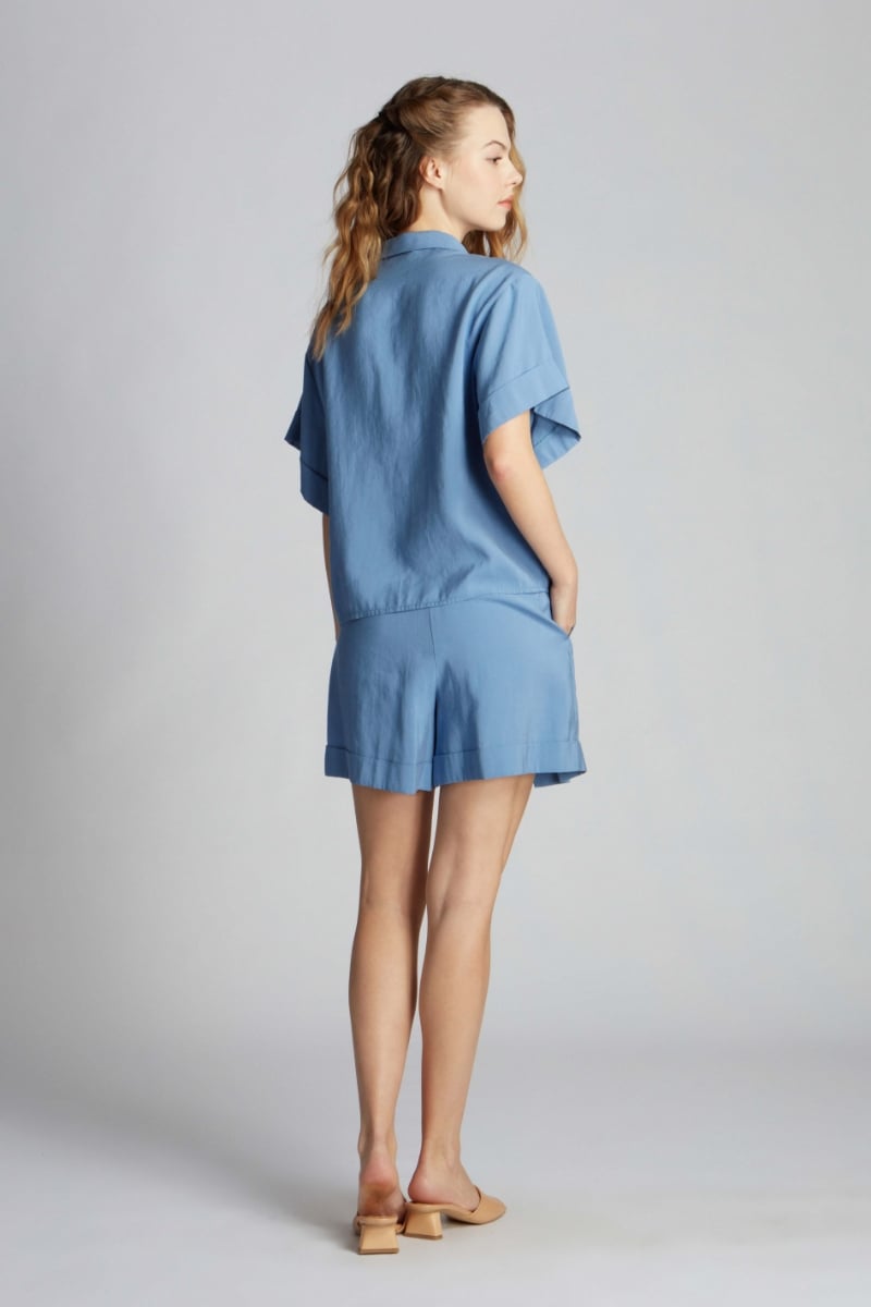  Gök Mavi Kadın Şort