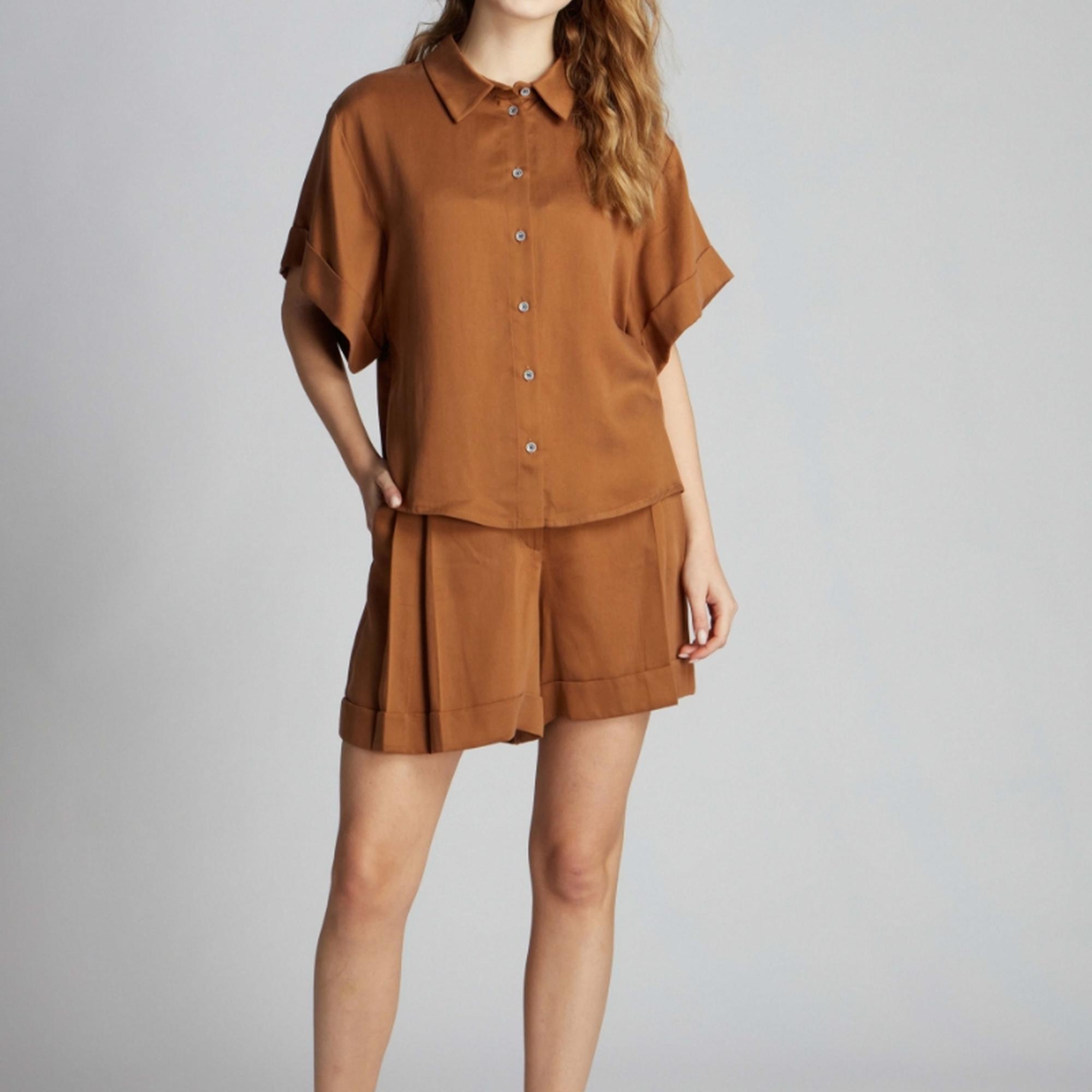 Açık Kahverengi Kadın Şort