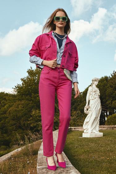  Pembe Kadın Kot Pantolon