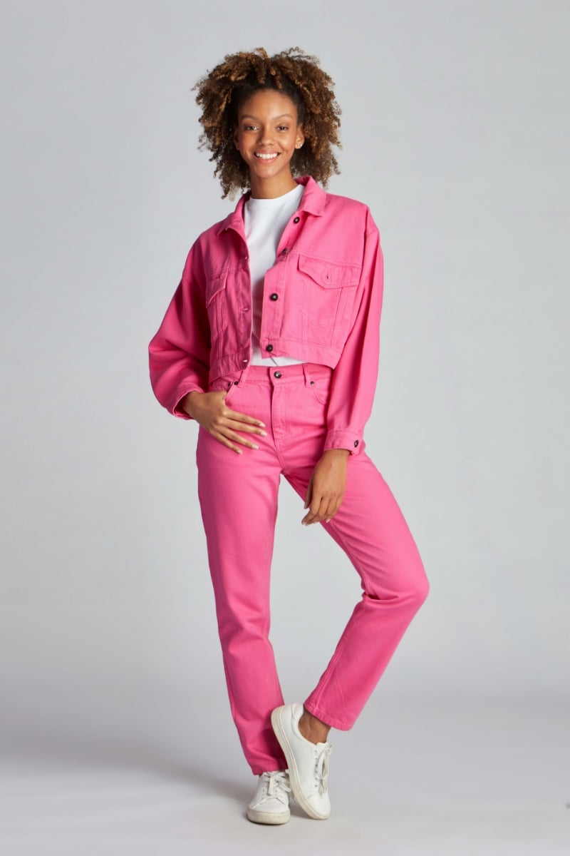  Pembe Kadın Kot Pantolon