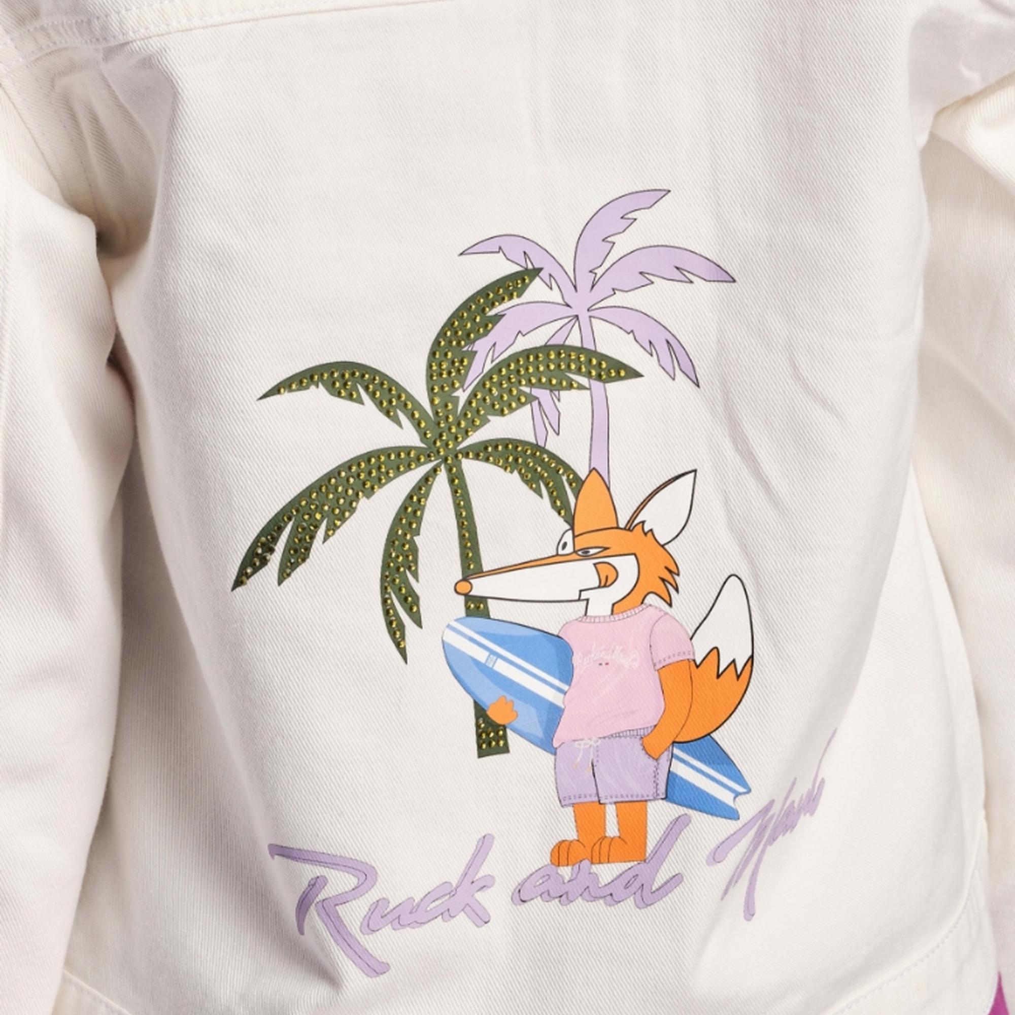 Beyaz Kadın Kot Ceket