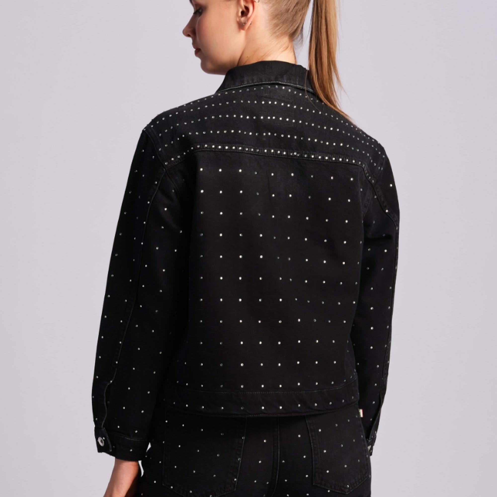 Siyah Kadın Kot Ceket