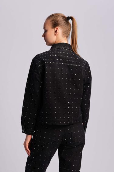  Siyah Kadın Kot Ceket