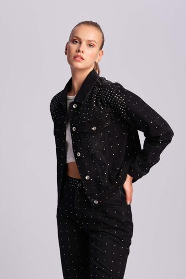  Siyah Kadın Kot Ceket