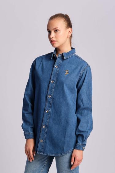  Mavi Kadın Gömlek