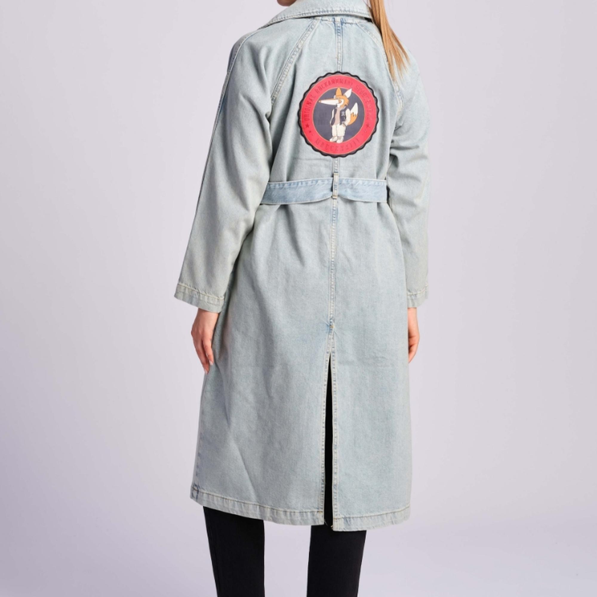 Açık Mavi Kadın Trençkot