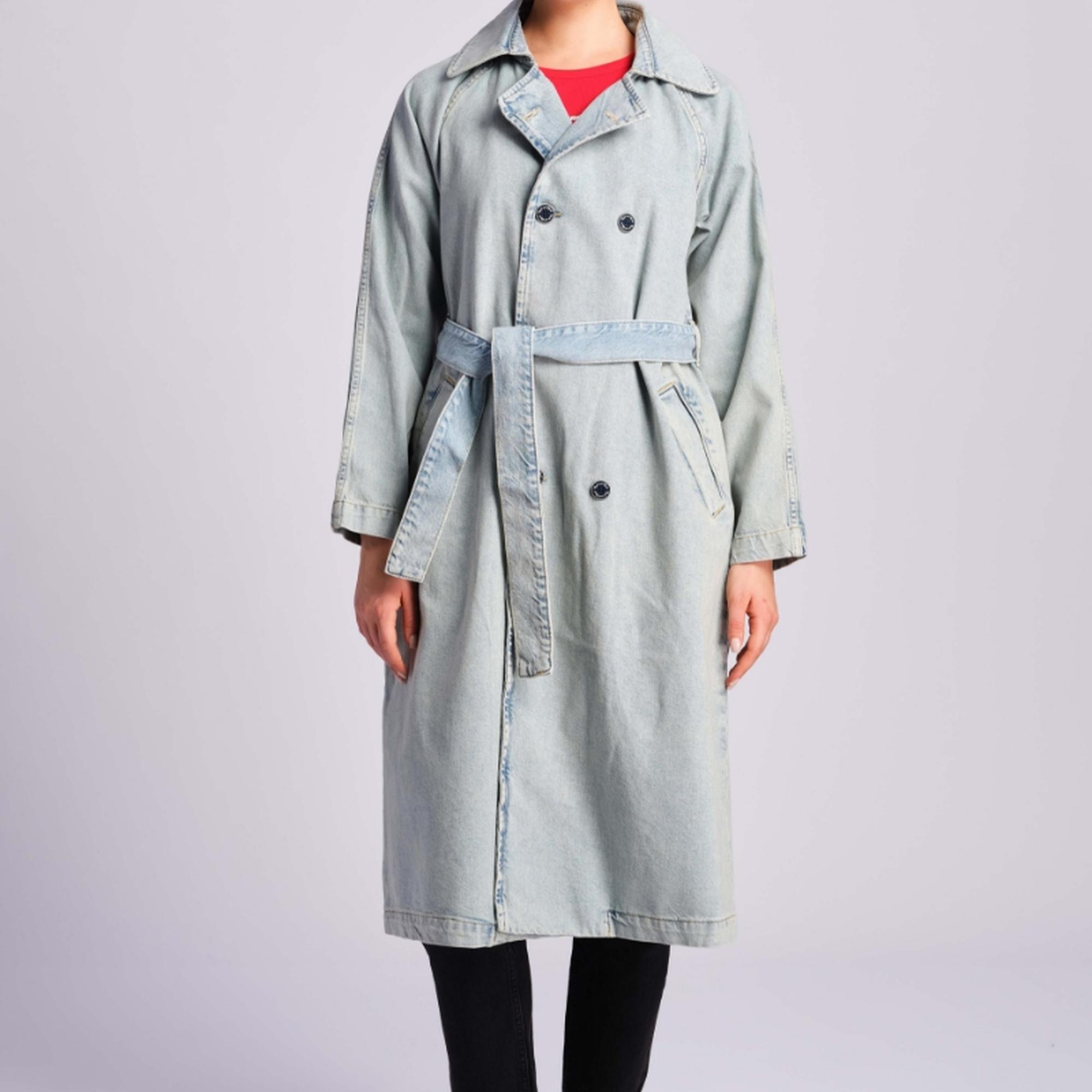 Açık Mavi Kadın Trençkot