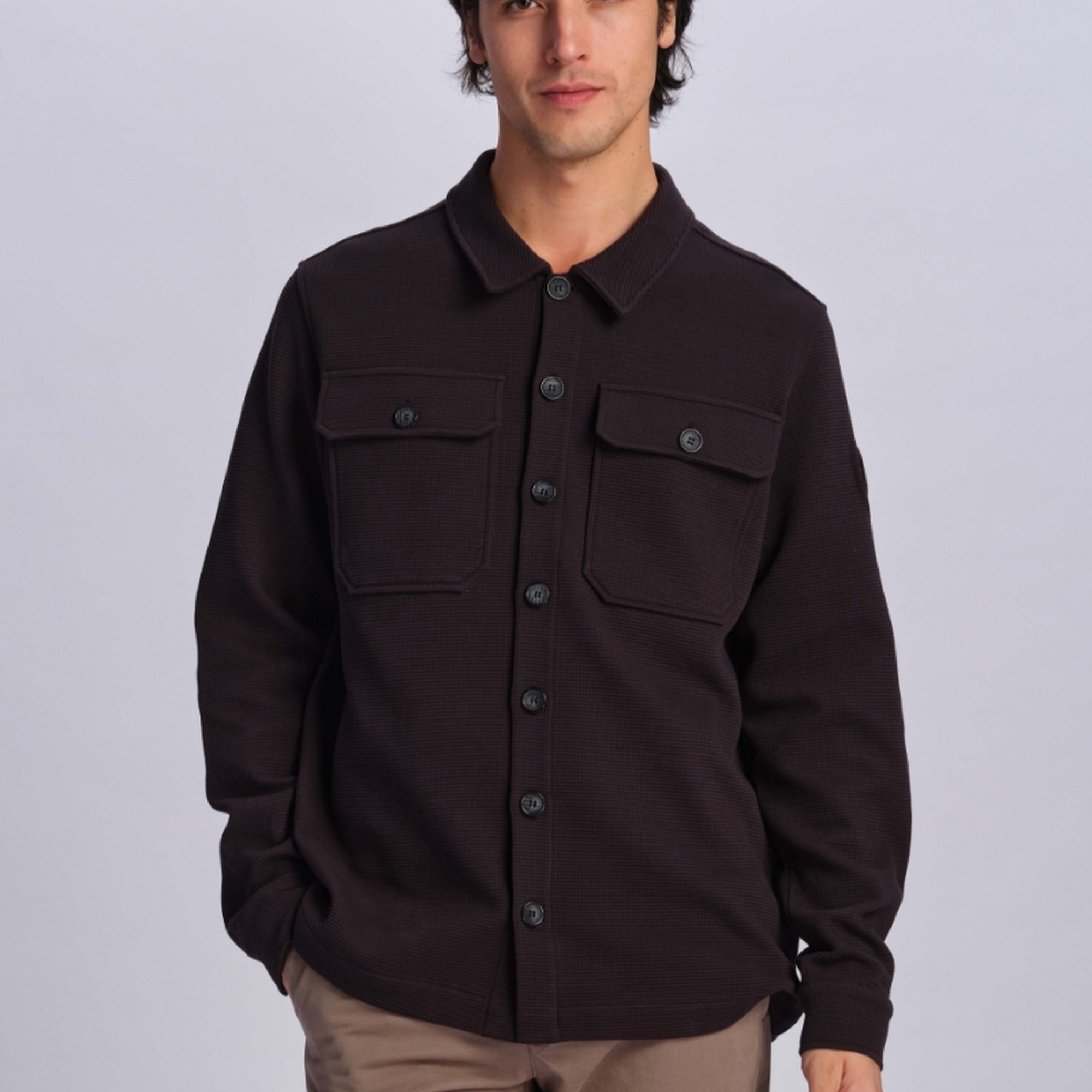 Kahverengi Erkek Gömlek Ceket