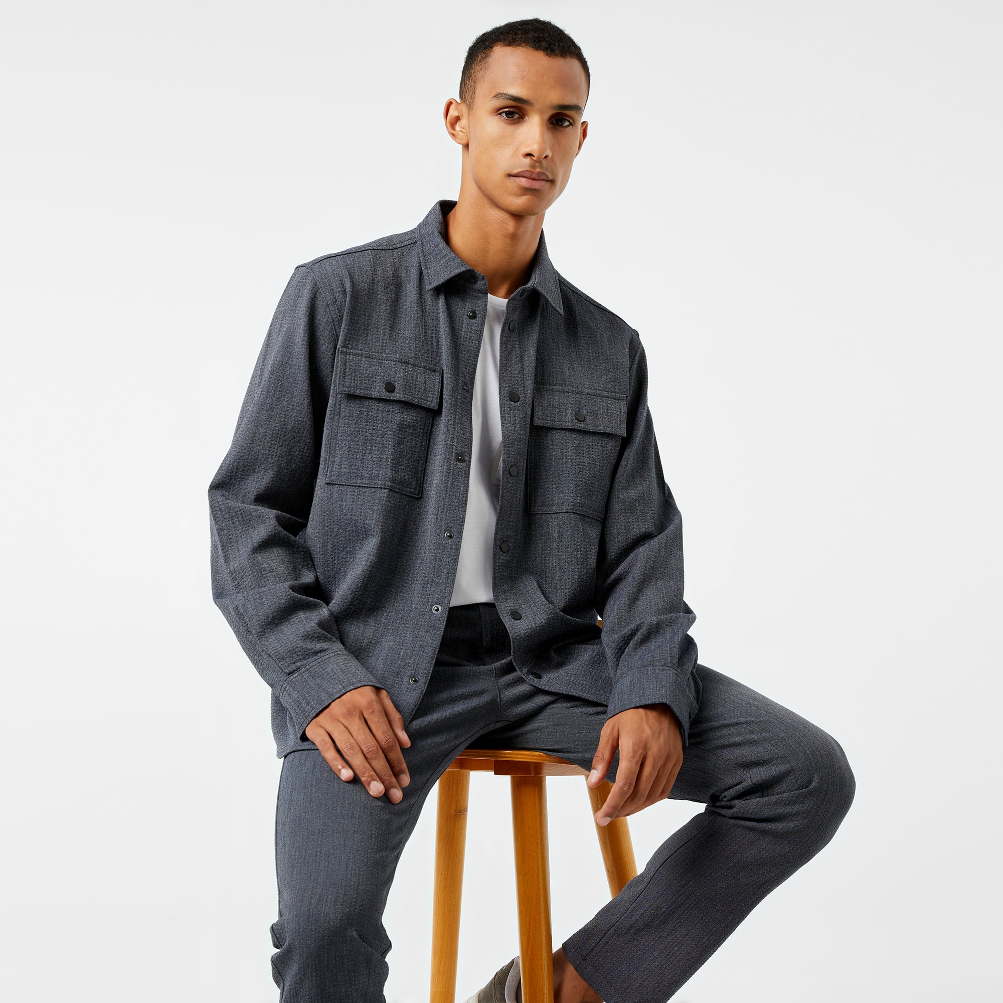  Nautica Erkek Gri Regular Fit Gömlek